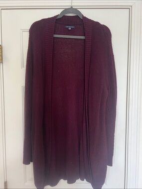 American Eagle Outfitters Open-Front Burgundy Cardigan